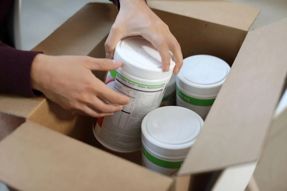 Herbalife products in a box