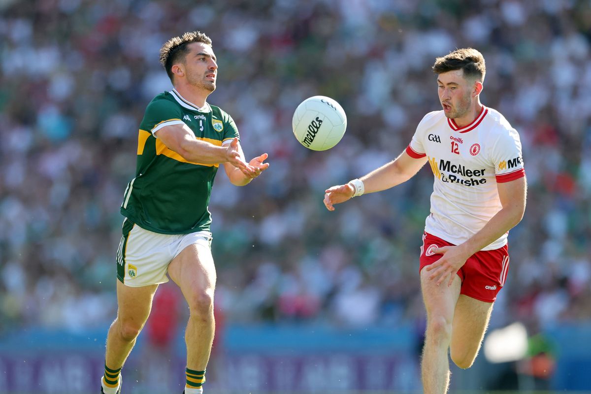 Kerry’s Brian Ó Beaglaoich and Ciarán Daly of Tyrone