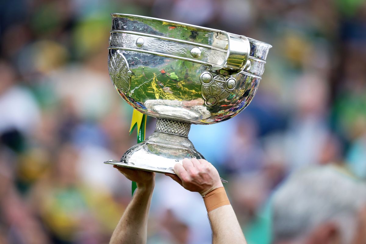Kerry's Gavin White celebrates with the Sam Maguire Cup.