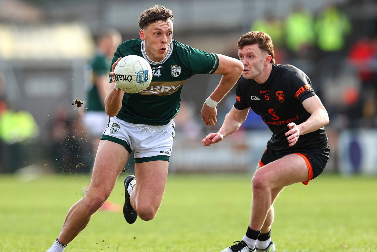 Kerry's David Clifford with Ross McQuillan of Armagh