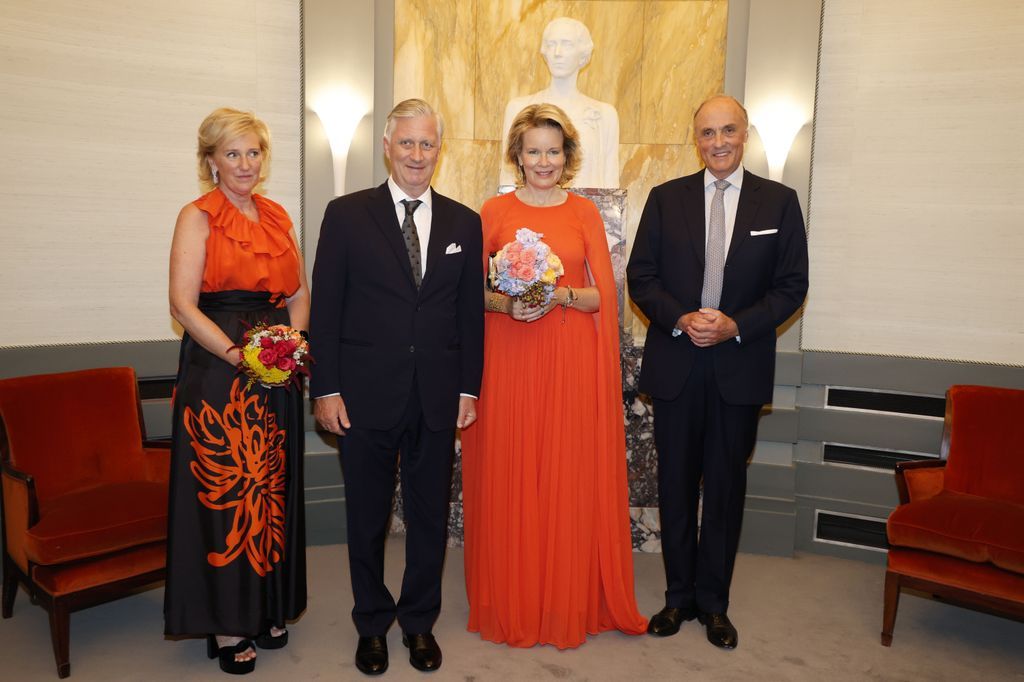 The couple with the King and Queen at the Belgian National Day celebrations