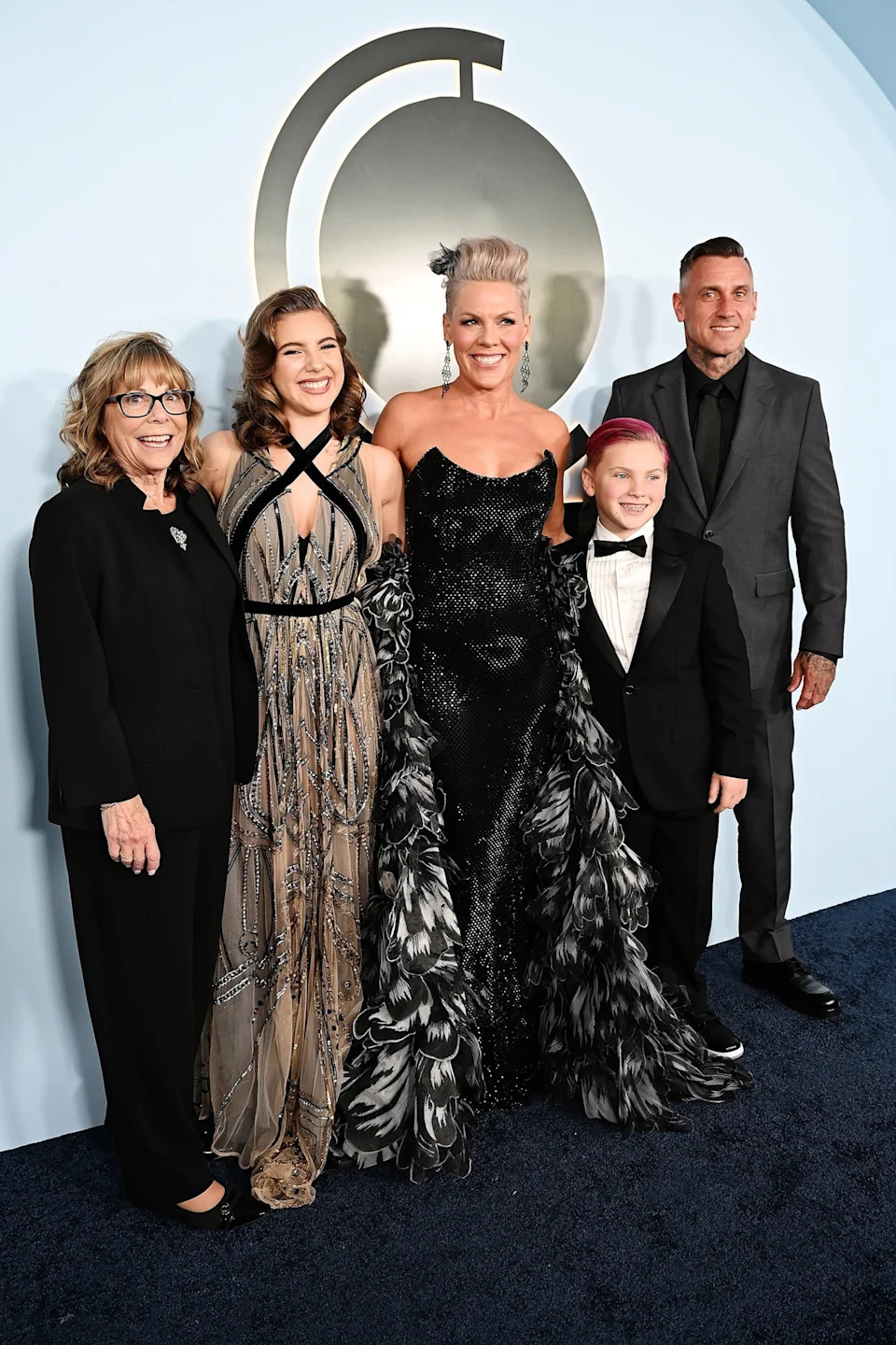 Jenny Anderson/Getty Images for Tony Awards Pro - Judith Moore, Willow Hart, P!NK, Jameson Hart and Carey Hart attend The 79th Annual Tony Awards on June 07, 2026 in New York City.