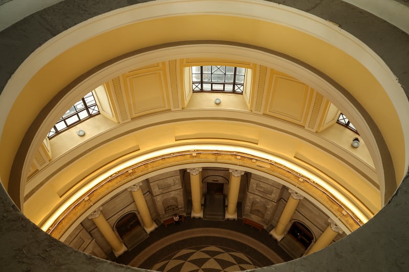 Four Courts restoration: looking down from the upper dome. Photograph: Enda O’Dowd