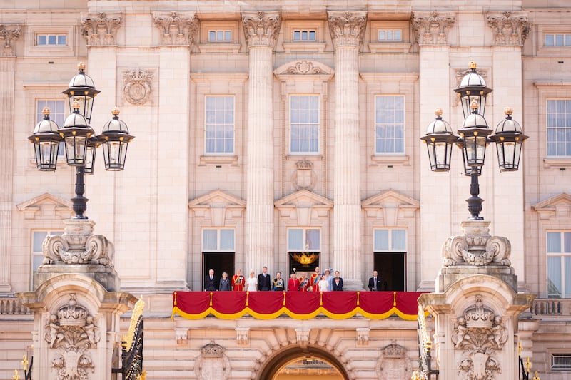 Members of the British royal family at a ceremony to mark King Charles's birthday last year. Photograph: Aaron Chown/PA 
