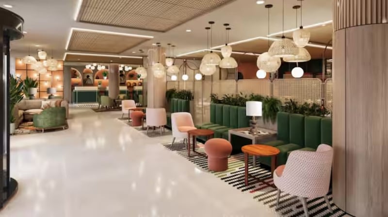A visual published by Hilton, showing how the new City Hotel lobby should look once work is complete.