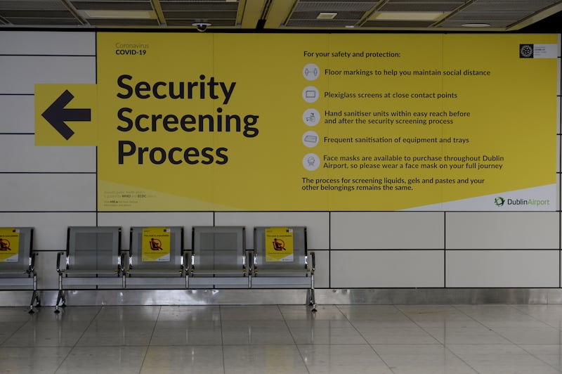 The departures area of terminal once at Dublin Airport during the Covid-19 pandemic. Photograph: Alan Betson
