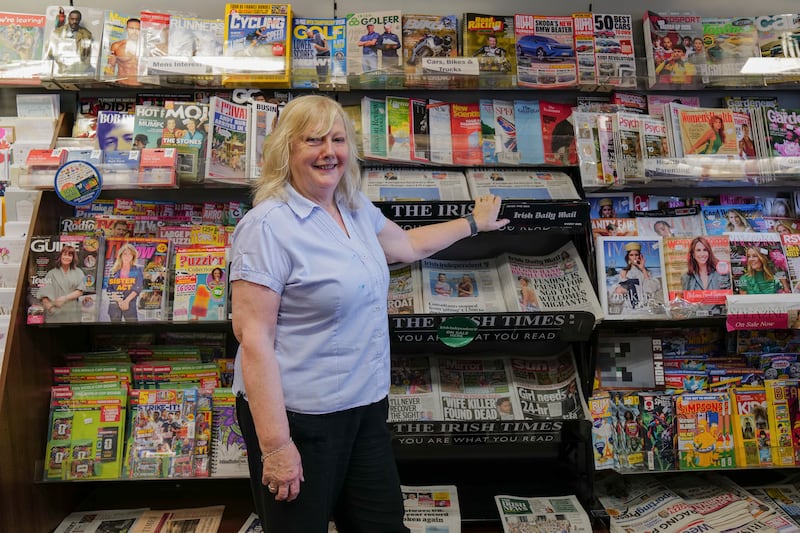 Carmel Felle with her beloved print publications. Photograph: Paulo Nunes dos Santos