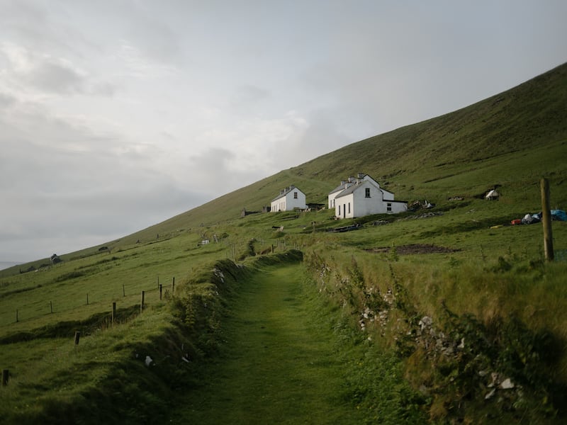Self-catering cottages and the cafe on the Great Blasket Island. Photograph: Dan Dennison/The Irish Times