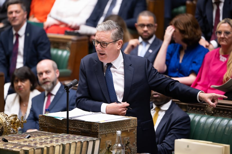 Keir Starmer at the dispatch box: 'I shall miss these exchanges.' Photograph: House of Commons/PA Wire