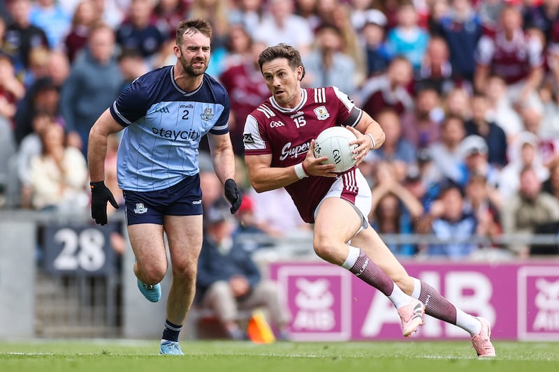 Galway's Shane Walsh evades Dublin's Séan MacMahon. Photograph: James Crombie/Inpho