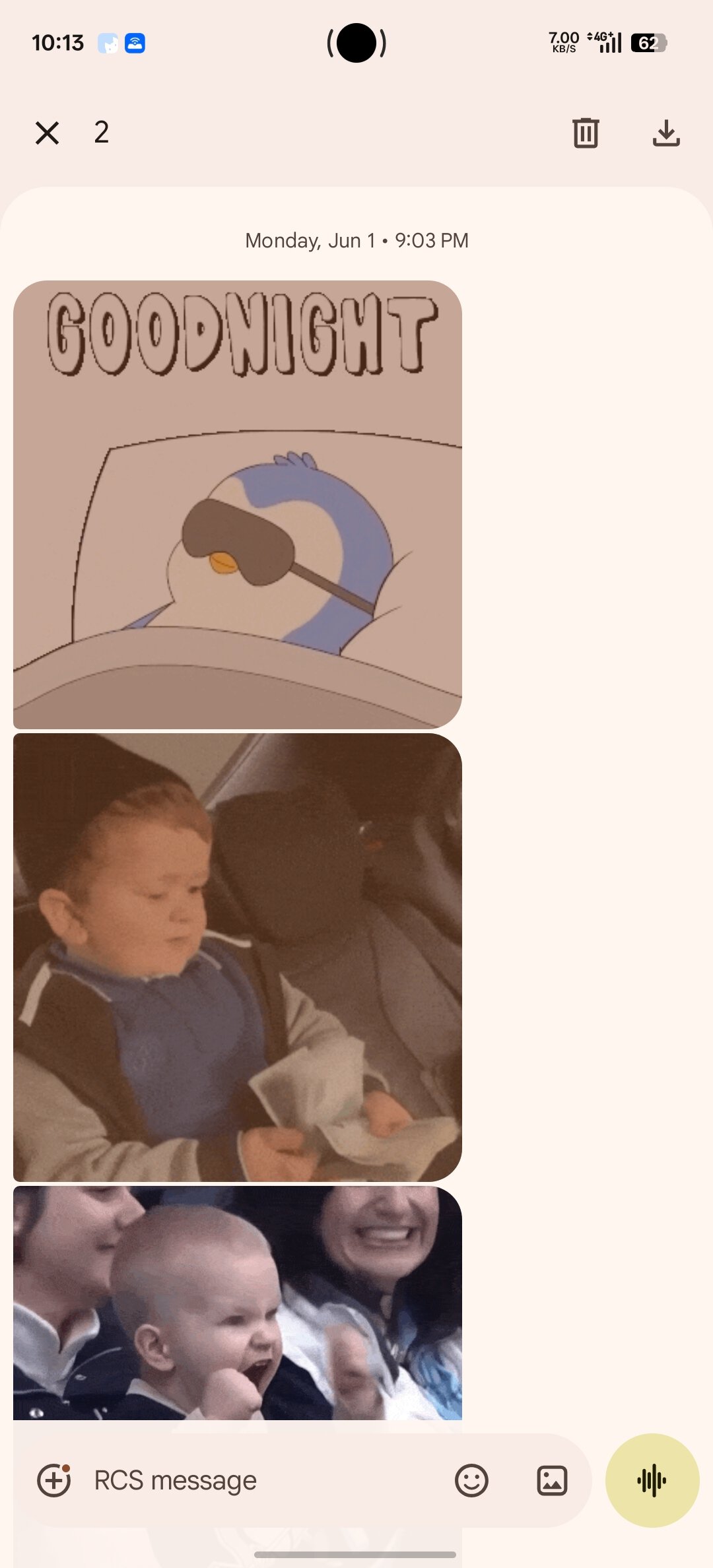 Google Messages Forwarding multiple messages current behavior