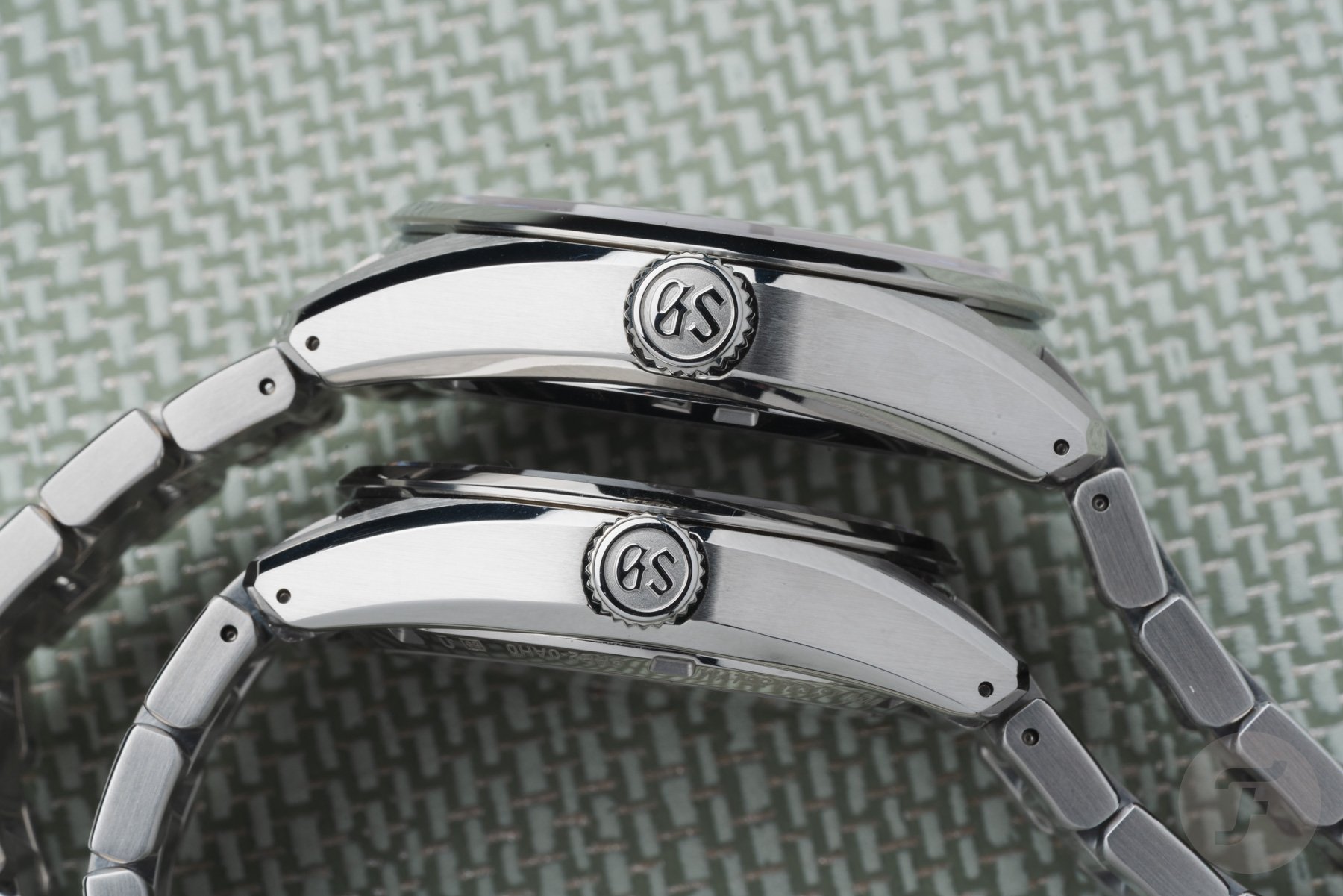 Grand Seiko Evolution 9 Collection Spring Drive U.F.A. 40mm and 37mm case profiles, crown side