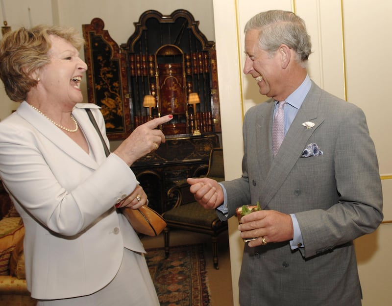 Penelope Keith with the then Prince Charles during a lunch reception for the Actors' Benevolent Fund at Clarence House, London, in 2007. Photograph: Arthur Edwards/PA Wire