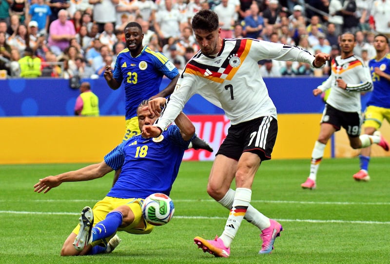 Kai Havertz underlined his importance to Germany by scoring twice in the win over Curaçao in Houston on Sunday. Photograph: Sam Wasson/EPA
