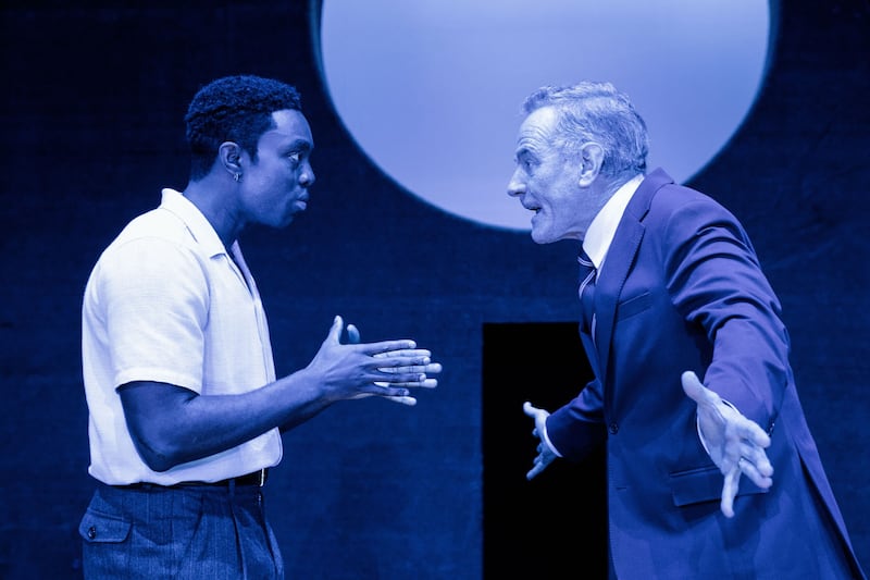 All My Sons: Paapa Essiedu and Bryan Cranston in the National Theatre prodcution. Photograph: Jan Versweyveld