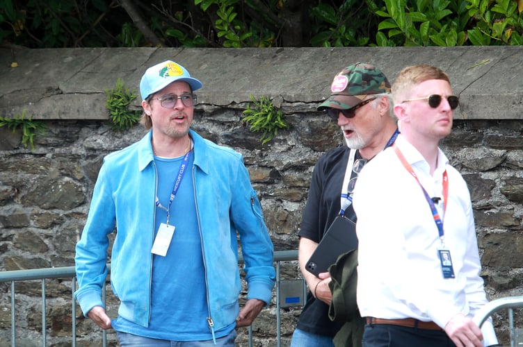Brad Pitt looked impressed with the Isle of Man TT (Photo: Tom Curphey/Media Isle of Man)
