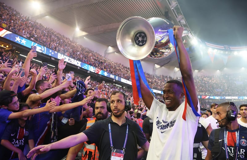 It helps Ecuador to have centre halves of the calibre of PSG’s Willian Pacho. Photograph: Xavier Laine/Getty Images