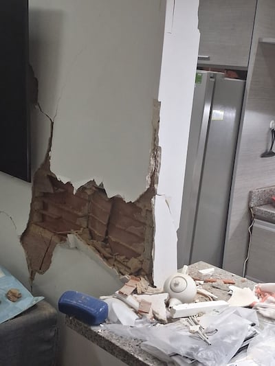 Laura Chacon's mother's earthquake-damaged home in Caracas, Venezuela