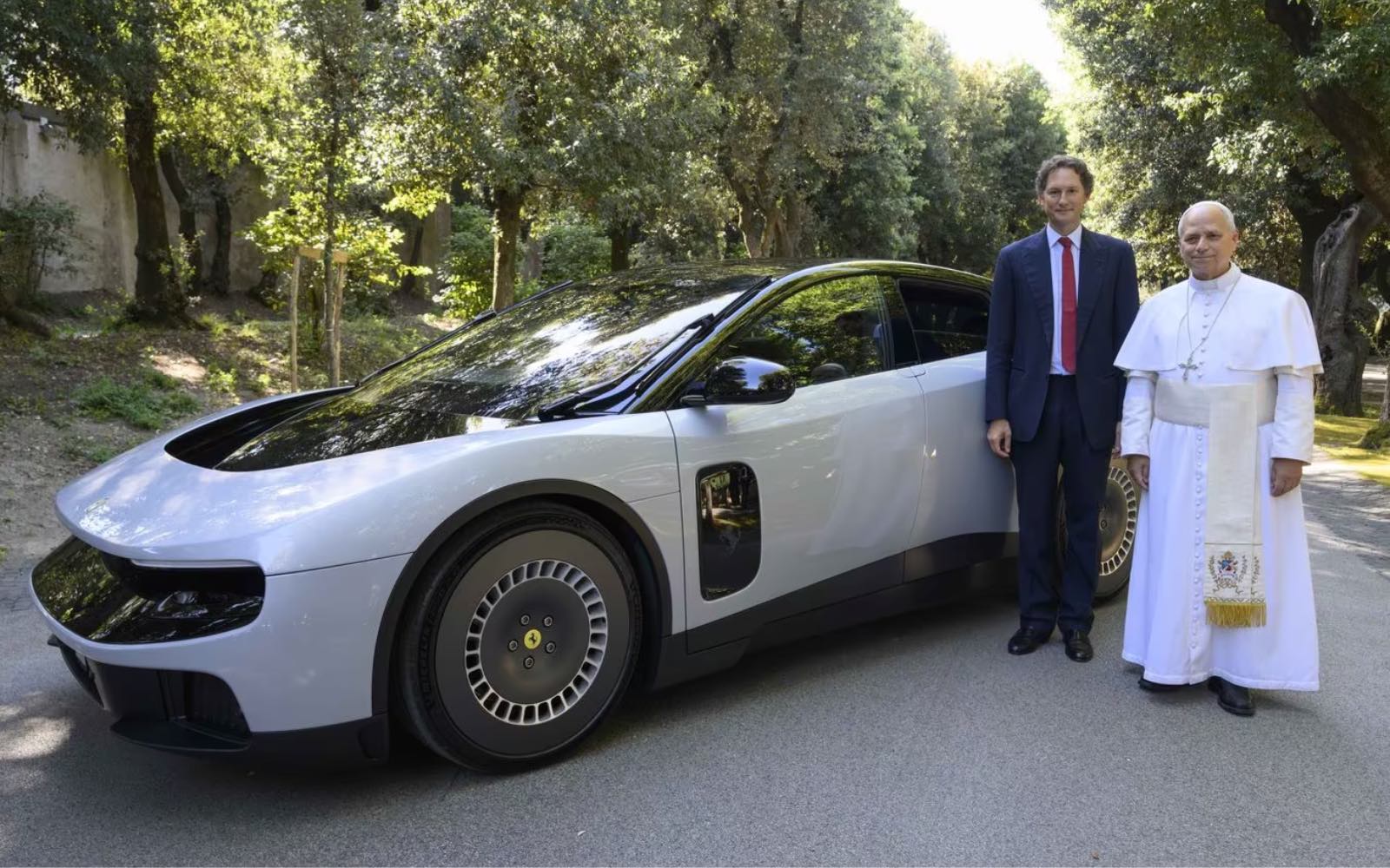 Pope Leo XIV Receives Ferrari Luce Steering Wheel