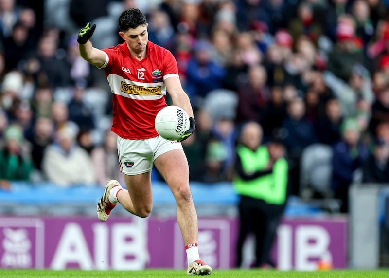 Dingle's Dylan Geaney kicks a two-pointer in the All-Ireland Senior Club Championship final against St Brigid's at Croke Park in January. Photograph: Dan Clohessy/Inpho