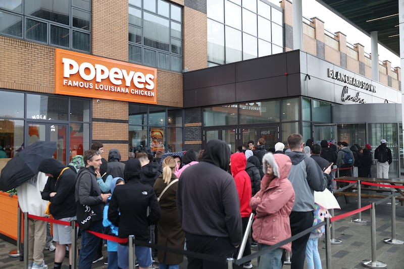 People queued for over 24 hours for the opening of Popeyes in Blanchardstown. Picture: Enda O'Dowd