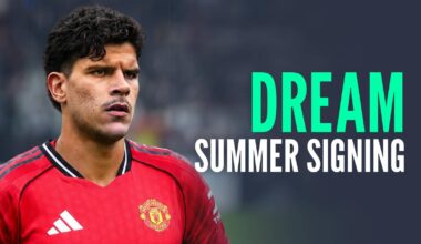 West Ham star Mateus Fernandes with a Manchester United shirt Photoshopped on him and the words 'dream summer signing'