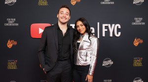 WEST HOLLYWOOD, CALIFORNIA - MAY 18: Garrett Kennell and Michelle Khare attend the YouTube FYC event at Pacific Design Center on May 18, 2025 in West Hollywood, California. (Photo by Araya Doheny/Getty Images for YouTube)