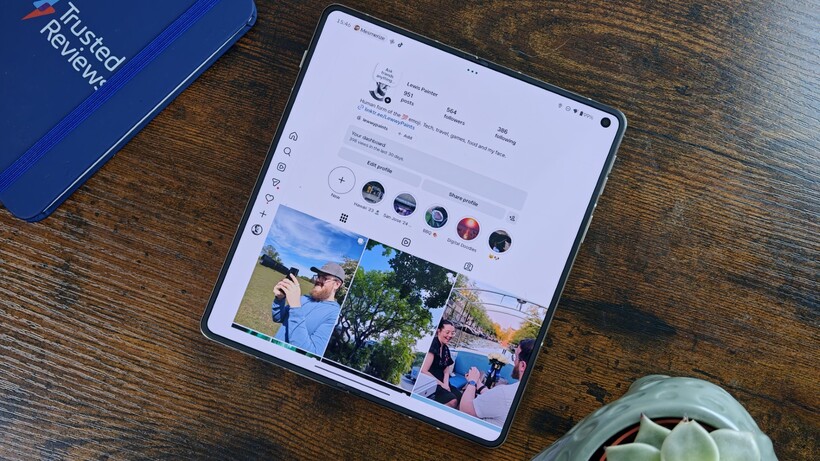 Instagram on the Motorola Razr Fold's inner screen