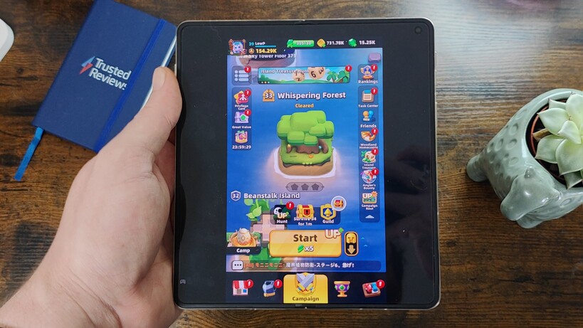 Gaming on the Motorola Razr Fold's big screen
