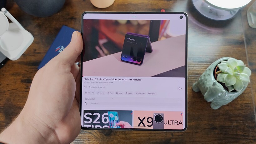 Watching YouTube on the Motorola Razr Fold