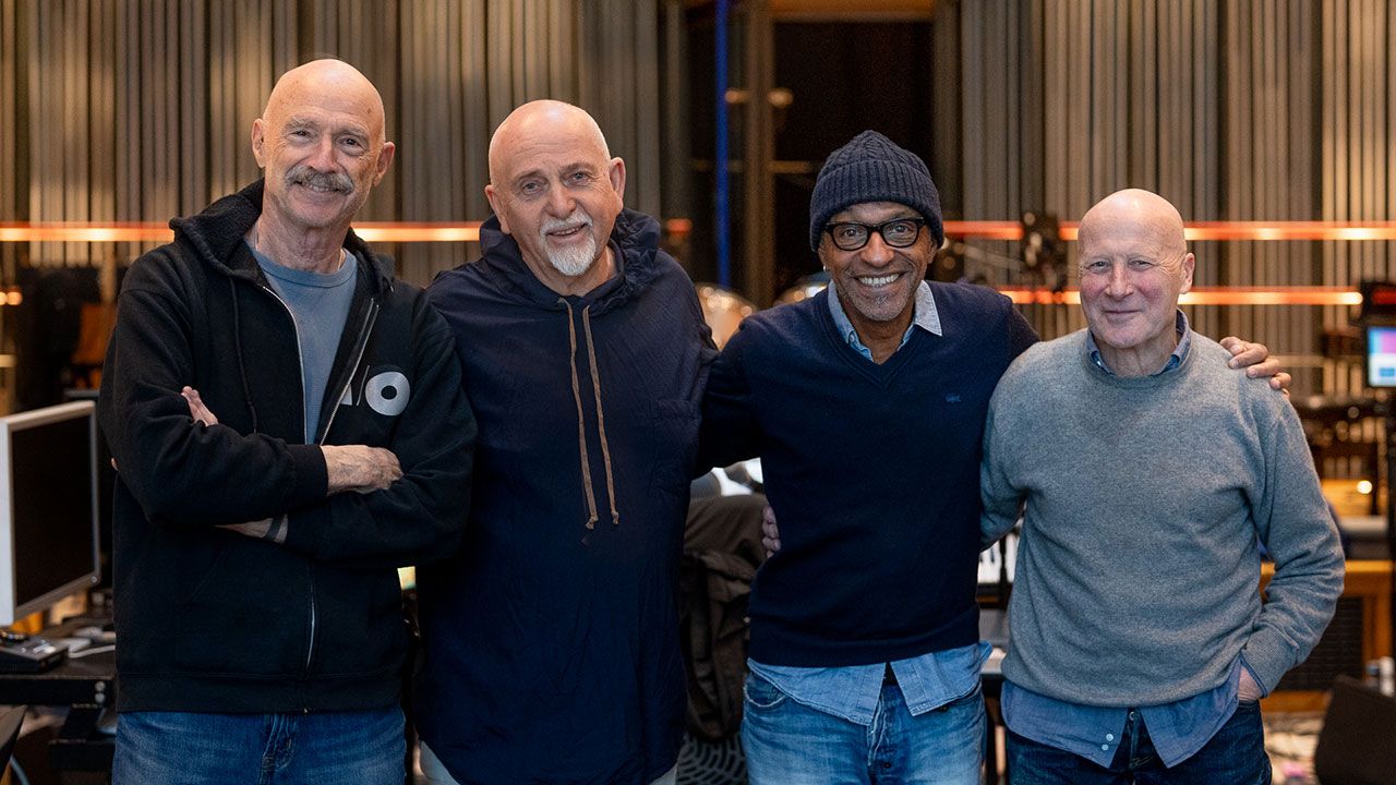Peter Gabriel and band at Real World Studios