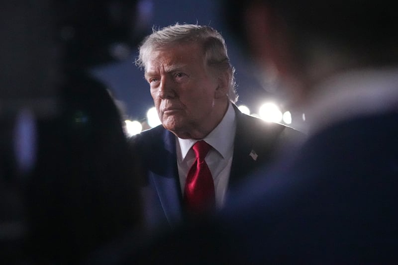 Donald Trump after Iran shot down a US aircraft while it was on patrol in the Gulf. Photograph: Mark Schiefelbein/AP