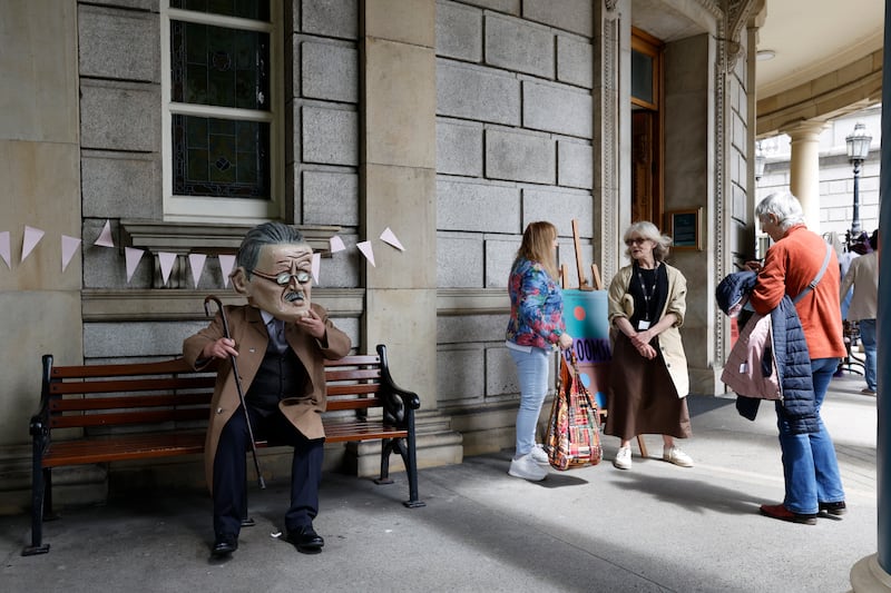 James Joyce overseen at the National Library.  Photograph: Nick Bradshaw/The Irish Times