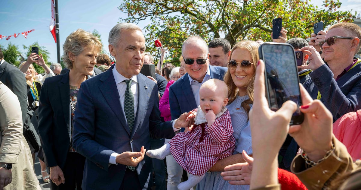 Sun shines on Mark Carney as Aughagower welcomes world leader – The Irish Times
