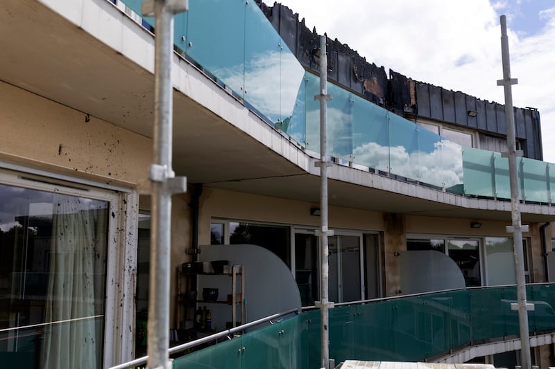The fire-damaged apartments in Auburn Park. Photograph: Chris Maddaloni/The Irish Times