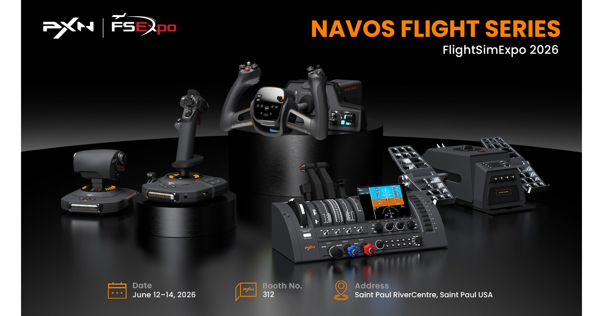 PXN Unveils All-New High-Linearity Modular NAVOS Flight Series at FlightSimExpo 2026