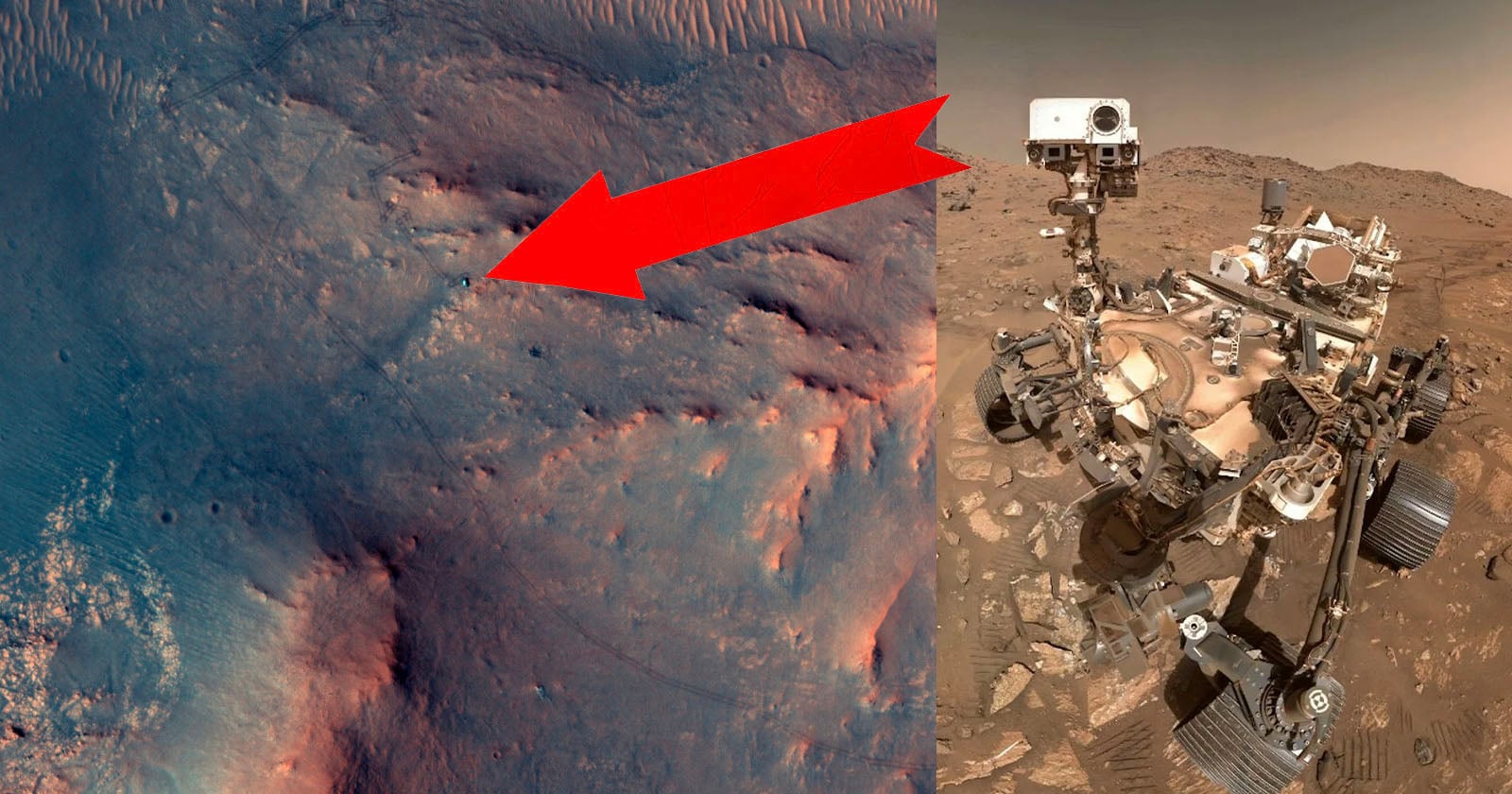 All Alone on an Alien Planet, Perseverance Rover is Photographed as a Tiny Green Speck in a Sea of Red