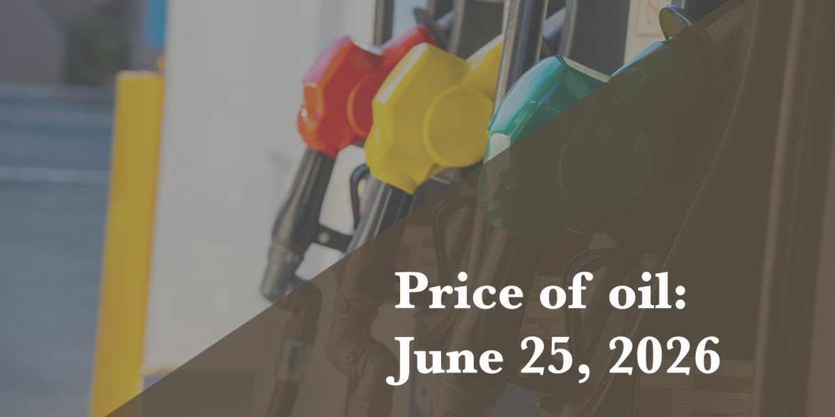 Current price of oil as of June 25, 2026