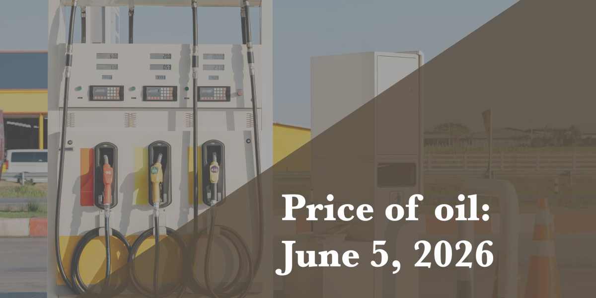 Current price of oil as of June 5, 2026