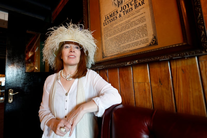 Lisa McLoughlin of the Oarsman in Edwardian costume for Bloomsday. Photograph: Nick Bradshaw/The Irish Times