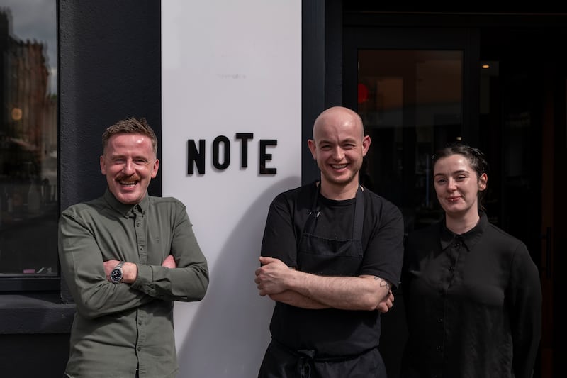General manager Neil Kenna, head chef Sam Kindillon and assistant general manager Rachel Mulligan at Note restaurant in Dublin. Photograph: Paulo Nunes dos Santos