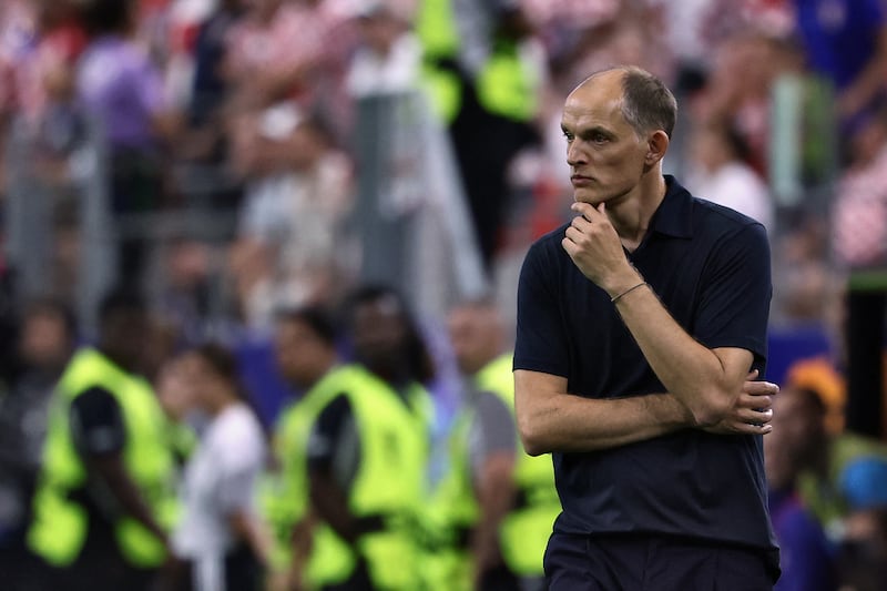 England head coach Thomas Tuchel during the game at Dallas Stadium in Arlington. Photograph: Aric Becker/AFP via Getty Images