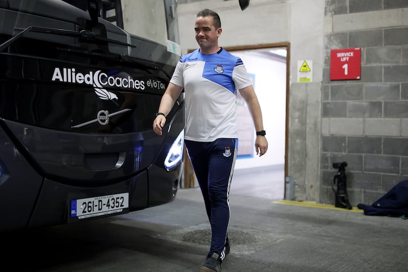 Ger Brennan takes charge of just his second championship game as Dublin manager, having served a 12-week ban following the league. Photograph: Laszlo Geczo/Inpho