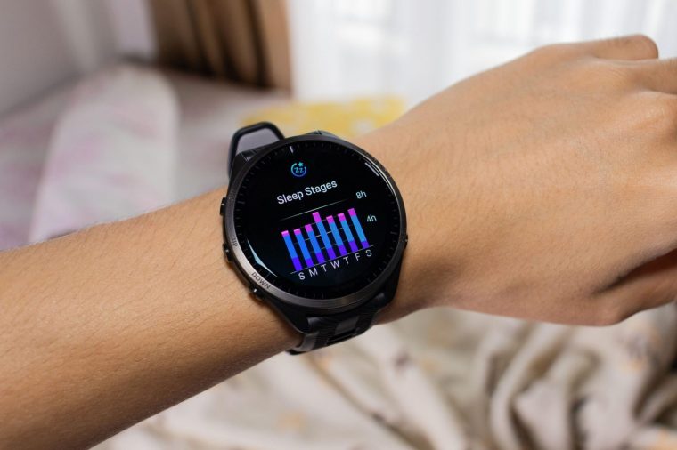 This is a generic photo of a smartwatch displaying sleep stage data. See PA Feature WELLBEING Sleep. WARNING: This picture must only be used to accompany PA feature WELLBEING Sleep PA Photo. Picture credit should read: Alamy/PA. NOTE TO EDITORS: This picture must only be used to accompany PA Feature WELLBEING Sleep.