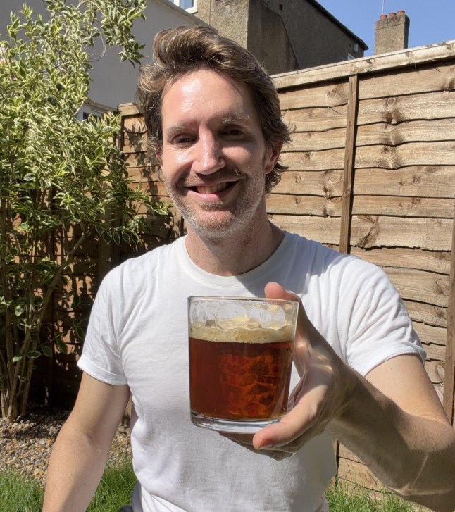 Robertson Buckhaven with an Espresso Bomb in the garden
