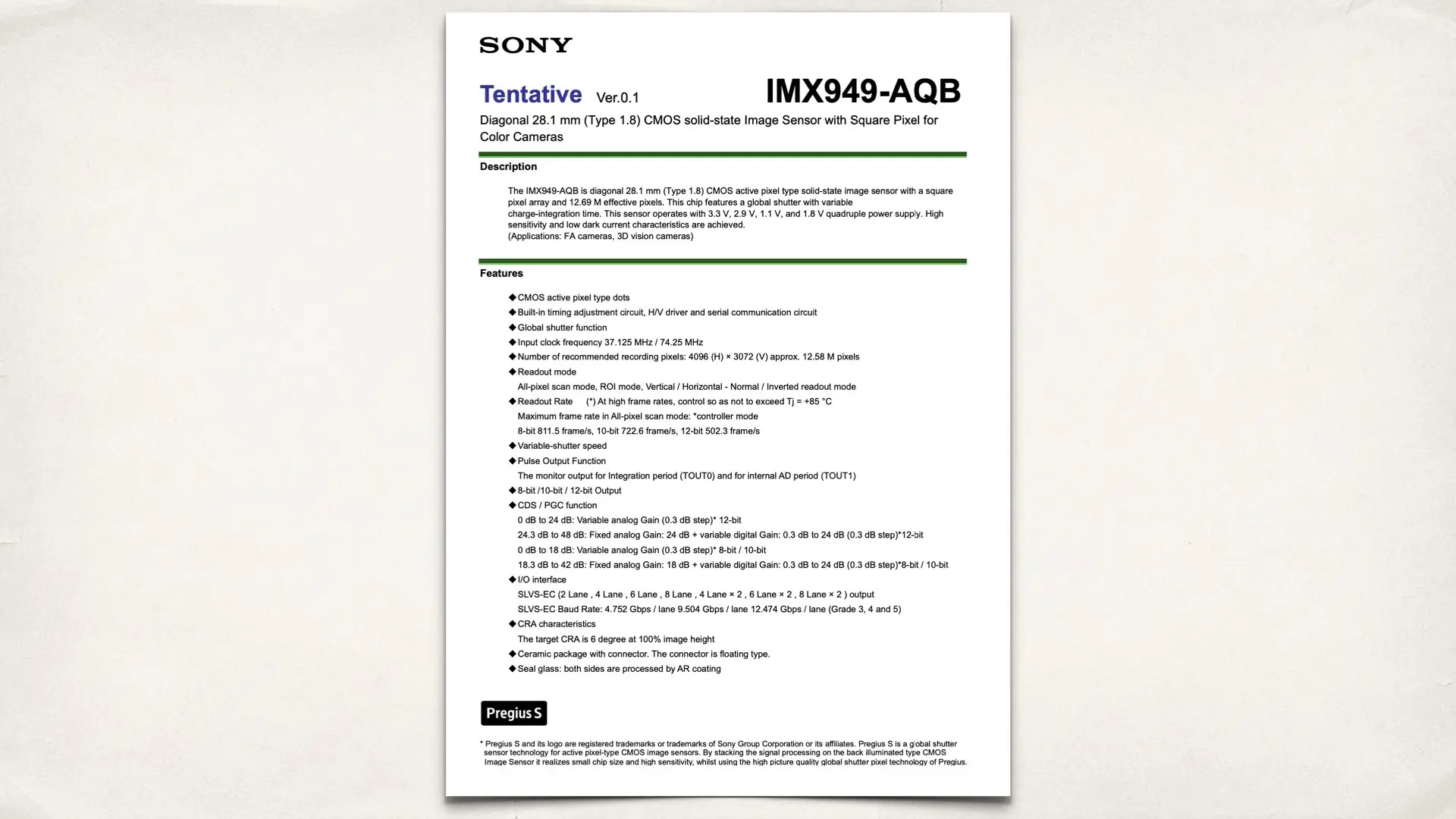 Sony IMX949-AQB
