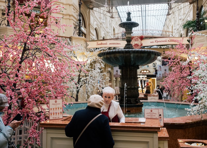 The GUM shopping mall in Moscow. Transactions have been greatly complicated by the shutdowns. Photograph: Nanna Heitmann/The New York Times