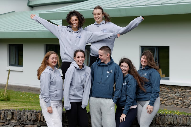 Students in Irish college in Ballyferriter, Dingle Peninsula: Róisín Ní Raoghaill, Sophie Gallagher, Lisa Holmes, Ciara Looby, David Hickey, Sophie McMahon and Lucy Flynn. Photo: Nick Bradshaw/The Irish Times
