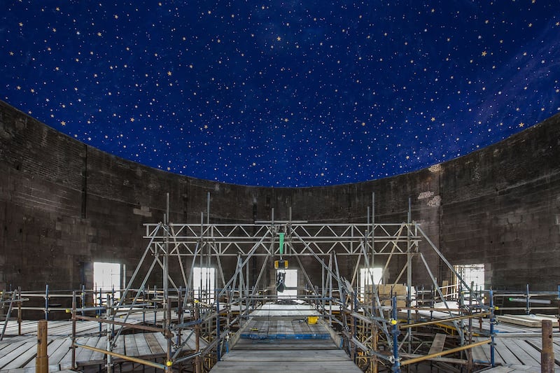 Four Courts restoration: scaffolding inside the upper dome during the works. Photograph: OPW