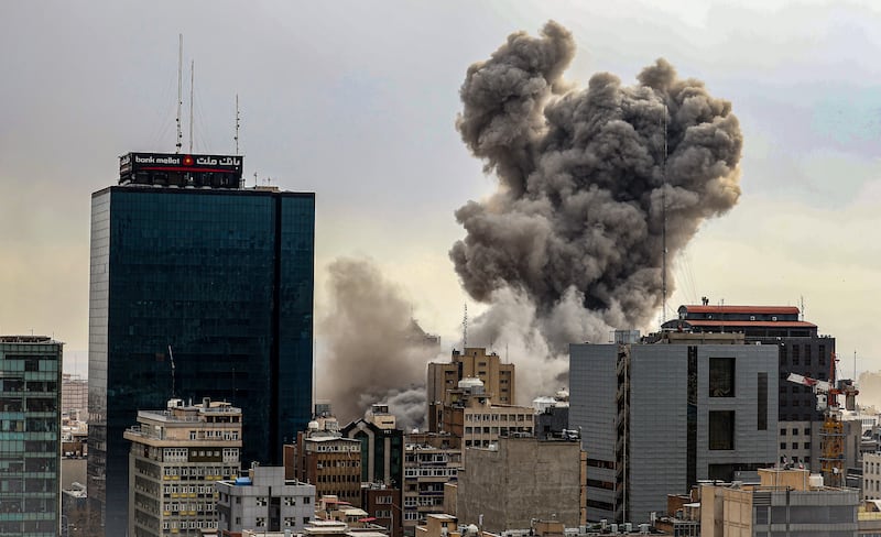 Explosions in Tehran on the first day of the US-Israeli war on Iran. Photograph: Getty Images